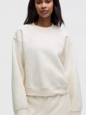 Lululemon Women's Steady State SuperLoft Crew. Size. L. ColourCoconut Ivory